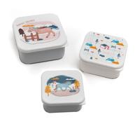 Boîtes à goûter - Marceau (Collection MARCEAU AU GALOP) - Set de 3 - Sans BPA - Carrées empilables