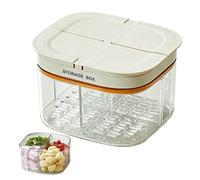 Boîtes à goûter - Plateau de service divisé avec couvercle | Organiseur de réfrigérateur Boîte de service pour légumes, ail, noix, oignons, gingembre