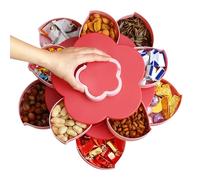 Boîtes à goûter réutilisables, double couche rotatives anti-poussière | Boîtes à goûter réutilisables avec couvercles - Pour bonbons, chocolat, biscuits, dessert, nourriture, appartement, bureau