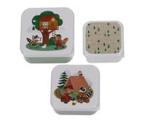Boîtes à goûter - Victor le Castor - Lot de 3 - Plastique sans BPA - Empilables, compatibles lave-vaisselle