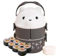 Boîtes à lunch, boîte à lunch thermique pour aliments chauds | Boîte à nourriture double couche anti-fuite, boîte à déjeuner ours en lunettes,Récipient alimentaire isolé empilable, à collation P