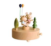Boîtes à Musique en Bois, boîte à Musique carrousel,Boîte à Danseuse de Fille de château de Train à remonter - Jouets de Divertissement pour avec élégante, Ornements de Berceau pour