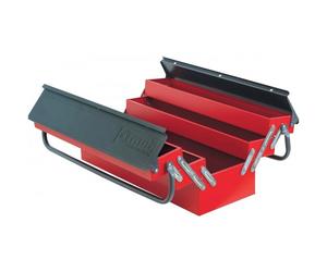 Boîtes à outils métallique avec 5 compartiments - rouge et noir - 45 x 20 x 20 cm MOB