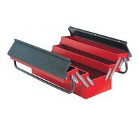 Boîtes à outils métallique avec 5 compartiments - rouge et noir - 53X20X20 MOB