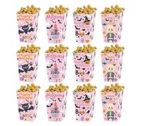 Boîtes à Popcorn Halloween | 12 Pièces Boîtes Cadeau Popcorn Fête Thématique - Conteneur pour Snacks, Bonbons et Biscuits pour la Soirée Cinéma, la Fête d'halloween, Les Garçons et Les