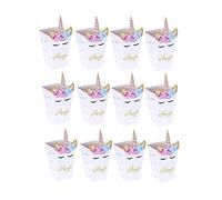 Boîtes à Popcorn Licorne Sacs en Papier Boîte Fournitures de Fête 12 Pièces