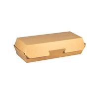 Boîtes à sandwich rectangulaires en carton kraft 26,5 x 12,2 x 7 cm par 50