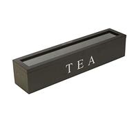 Boîtes à thé et coffrets café en bois naturel avec 5 compartiments - Boîte de rangement polyvalente pour sachets de thé, fleurs séchées, huiles essentielles, bijoux et accessoires