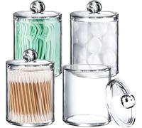 Boîtes acryliques transparentes pour cotons-tiges, lot de 4 Vendos85