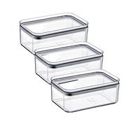 Boîtes Alimentaires - 7H SEVEN HOUSE - Lot de 3 - 10.5x16.5x7.5cm - Transparent - Hermétiques
