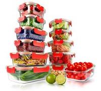 Boîtes Alimentaires avec Couvercles - Nutrichef - ensemble de 12 - Rouge Rouge G