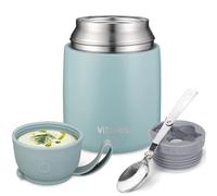 Boîtes Alimentaires Isothermes 500ml, Boîte Isotherme Repas Chaud Porte-Aliments en Acier Inoxydable à Double Couche, Thermoisolant Boîte avec Cuillère Pliante pour Ecole, Bureau