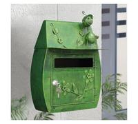 BoîTes Aux Lettres Boîte aux Lettres extérieure en Fer Pastorale Vintage verrouillable à Fixation Murale, boîte clés, étanche la Pluie for décoration de Jardin extérieur pour la Maison(Green)