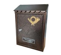 Boîtes Aux Lettres Boîte aux Lettres Murale décorative en métal 21,5 x 7 30 cm Porte d'entrée extérieure Lettre Magazines Post Verrouillable Porche de dépôt Boîtes Aux Lettres(Bronze)