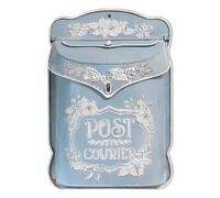 Boîtes Aux Lettres Boîtes aux lettres extérieures vintage Boîte murale en métal Décoration de poste ferme Artisanat du Père Noël Pour l'extérieur(Blue)