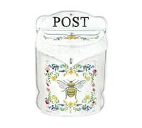 Boîtes Aux Lettres Boîtes aux lettres extérieures vintage Boîte murale en métal Décoration de poste ferme Artisanat du Père Noël Pour l'extérieur(White)