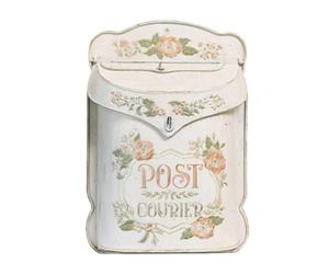 Boîtes Aux Lettres Boîtes aux lettres extérieures vintage Boîte murale en métal Décoration de poste ferme Artisanat du Père Noël Pour l'extérieur(Cream)