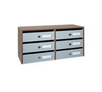 Boîtes aux lettres Compactes Acier et Bois pour l'intérieur - Profondeur 250 mm