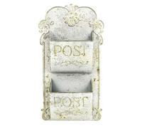 Boîtes aux lettres pour l'extérieur de la maison, support mural en métal vintage, boîtes aux lettres exquises, style antique, décoration d'intérieur, jardin, 15,2 x 7,6 x 43,2 cm (doré)