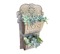 Boîtes aux lettres pour l'extérieur de la maison, support mural vintage en métal, boîtes aux lettres exquises, charme nostalgique de style antique, décoration d'intérieur, jardin, 15,2 x 7,6 x 43,2 cm