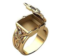 Boîtes Bijoux Bijoux Open Top Bagues pour hommes et femmes Bagues de couple populaires Cadeaux de la Saint-Valentin Accessoires Trucs Anneaux (Gold, 12)