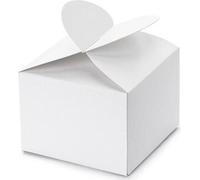 Boîtes blanches en forme de coeur 6x5x6cm 10 pièces - (Fête, Vaisselle et Couverts)