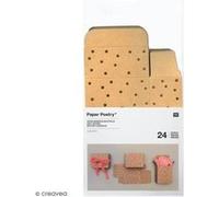 Boîtes cadeau Calendrier de l'Avent - Paper Poetry - Kraft à motifs étoiles dorées - 24 pcs G