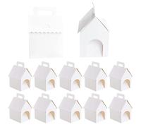 Boîtes cadeaux 12 pièces en papier, stylish, compact, en forme de maison, DIY adoption d'animaux de compagnie pastel chocolat | Multipurpose Outdoor Indoor Utility Premium élégant