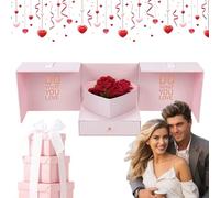 Boîtes cadeaux - Boîte cadeau de Saint-Valentin avec tiroir en ruban de satin, élégante boîte cadeau de festival | Boîte décorative 2 en 1 pour les couples, les amoureux, les petites amies, et les