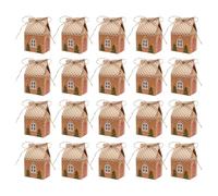 Boîtes-cadeaux de fête de Noël 20pcs 4.13x2.76 x1,97 pouces Papier Kraft Little House Candy Sacs