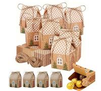 Boîtes Cadeaux De Noël 50 Pièces Maison Papier Boîtes À Bonbons De Noël Boîte Faveur Fête Petit Conteneur Cadeaux en Carton pour Traiter Cookie Goodie Snack PRODUITS BUREAU