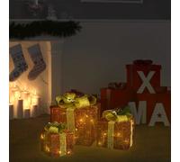 vidaXL Boîtes-cadeaux de Noël décoratives 3 pcs Extérieur Intérieur