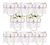 Boîtes cadeaux pour bouquet - 30 cm, panier floral en papier, support étanche pour bouquets | Boîte fourre-tout rectangulaire avec longues poignées pour l'emballage d'arrangements floraux