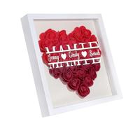 Boîtes-Cadres d'ombre Rose Personnalisé avec Nom 8x8 Cadeaux pour Maman Mamie Anniversaire Fête des Mères Anniversaire (Rouge-Mamie)