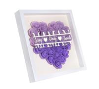 Boîtes-Cadres d'ombre Rose Personnalisé avec Nom 8x8 Cadeaux pour Maman Mamie Anniversaire Fête des Mères Anniversaire (Violet-Maman)