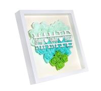 Boîtes-Cadres d'ombre Rose Personnalisé avec Nom 8x8 Cadeaux pour Maman Mamie Anniversaire Fête des Mères Anniversaire (Vert-Mamie)