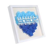 Boîtes-Cadres d'ombre Rose Personnalisé avec Nom 8x8 Cadeaux pour Maman Mamie Anniversaire Fête des Mères Anniversaire (Bleu-Maman)