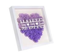 Boîtes-Cadres d'ombre Rose Personnalisé avec Nom 8x8 Cadeaux pour Maman Mamie Anniversaire Fête des Mères Anniversaire (Violet-Mamie)