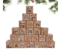 Boîtes Calendrier De L'Avent Noël Décoration D'Intérieur Remplissable Pour | Boîte De Calendrier De Vacances Décorative pour Pièce de Séjour Chambre à Coucher Cheminée Table Fenêtre Mariag