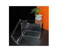 Boîtes carrées en acrylique transparent avec couvercles 20 x 15 x 5 cm pour bonbons, biscuits, pièces de monnaie, thé, cosmétiques, bijoux et bibelots.