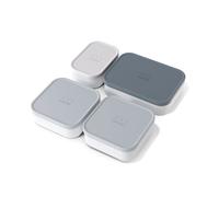 monbento - 4x Petites Boîtes Repas Hermétiques avec Couvercle MB Extra/Compartiments pour Bento Box MB Original - Idéal pour le Travail/Ecole - sans BPA - Durable et Sûr - Gris, Blanc, Bleu