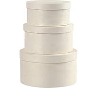 Creotime boîtes rondes en bois 3 pièces