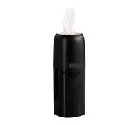 BoîTes Cylindriques De Mouchoirs Pour Voiture Distributeur de mouchoirs en forme cylindre voiture rechargeable, tube rond peu encombrant, conteneur , porte-gobelet, boîte compacte luxe(Black)