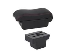 Boîtes D'accoudoir Voiture Pour VW Caddy 5 2024 Boîte Rangement Centrale Avec Interface USB Accoudoir Central Accessoires Rénovation Intérieure Accoudoir Central Boîte Rangement(B red line 3USB)