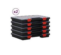 vidaXL Boîtes d'assortiment 3106445 10 pièces 40 x 30 x 5 cm Polypropylène Noir