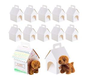 Boîtes de 12 pièces DIY à plier et à peindre avec poignée | Fournitures de Fête DIY Adoption d'Animaux pour Cadeaux Fêtes Anniversaire Mariage Décoration Maison