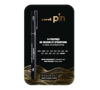 Feutres - Dessin et écriture - Uni-Pin - Noir - 14 pièces - Boîte collector