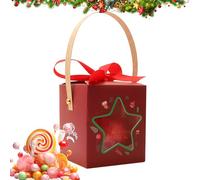 Boîtes De Biscuits De Noël | Conteneur À Bonbons Avec Fenêtre Et Poignée | Boîte D'Emballage De Fête | Pour Chocolat, Cadeaux de Fête, Cadeaux de Noël, Enseignants, Élèves,