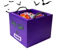 Boîtes De Bonbons D'Halloween - Conteneurs Halloween Treat Halloween 16 Cm, Boîtes De Faveur De La Fête, Contenus De Cadeaux De Carré En Bois, Pour La Faveur De La Fête Scolaire Pour La Collect