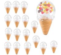 Boîtes de bonbons en acrylique en forme de crème glacée 16pcs, petite fête crème glacée Favor Treat Boîtes Conteneur Rangement bonbons transparent pour les mariages fête